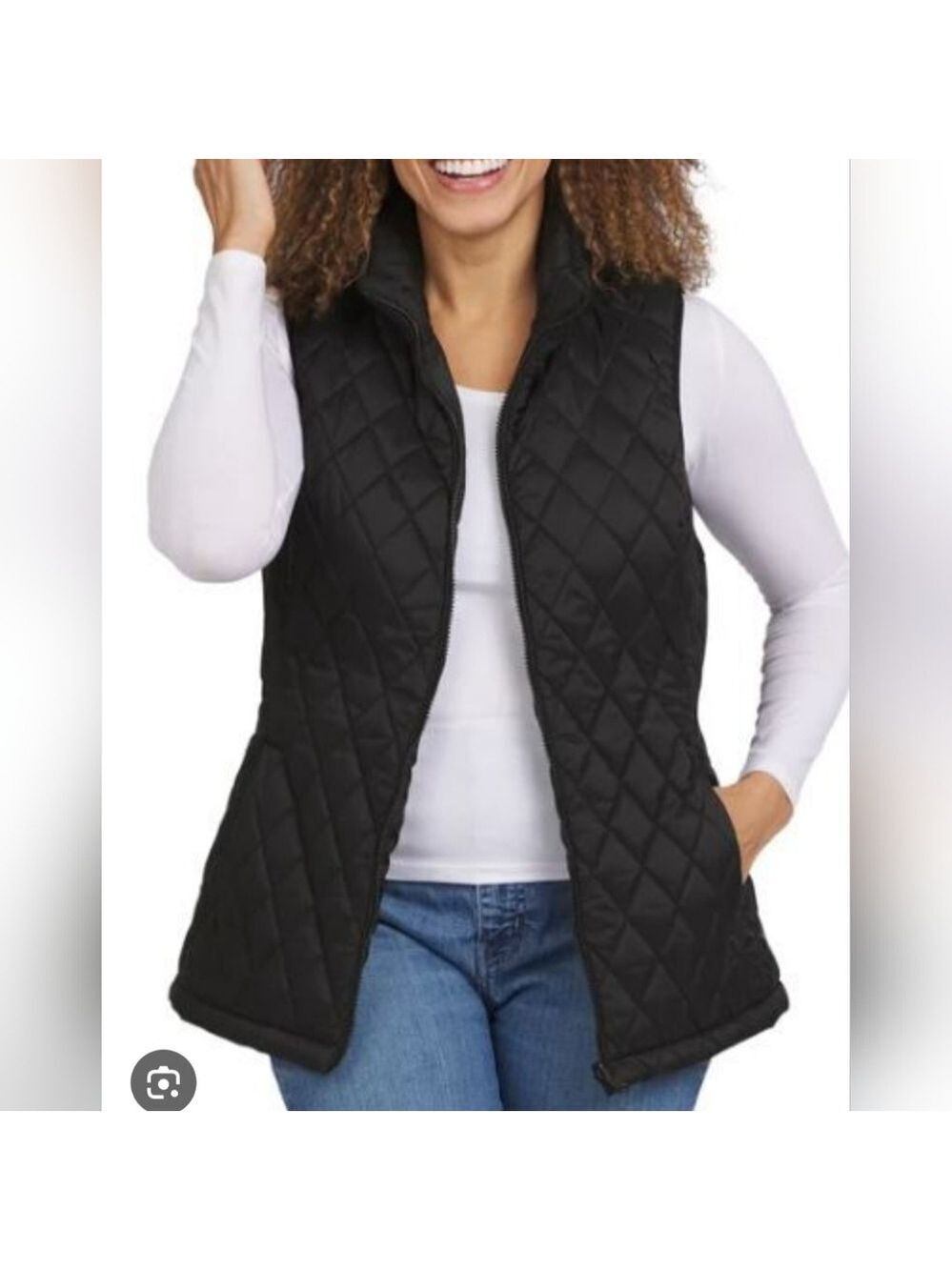 Lands End black puffer vest size Small